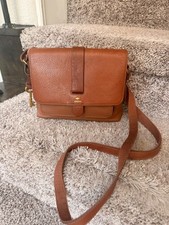 FOSSIL Kinley Leather Small Crossbody Shoulder Purse Solid Brown Authentic New picture