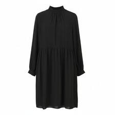 FRANSA Mastri 1 Women Dress S Black Loose Mock Neck Long Sleeve Knee-Length picture
