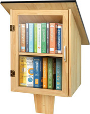 Outdoor Library Book Box, Double Little Library for Sharing Books, DIY Storage picture