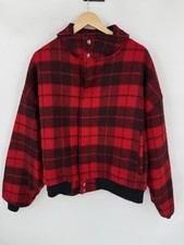 Vintage Woolrich Buffalo Plaid Wool Field Jacket Coat Mackinaw Large Rancher picture