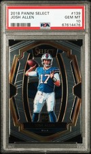 Panini 2018 Select Premier Level Josh Allen #139 Bills PSA 10 Rookie Card picture
