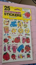 Vintage Stickers Scratch N Sniff Spindex Popcorn Strawberry New Pack READ picture