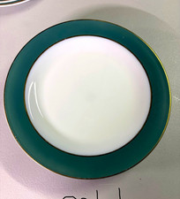 Vintage Pyrex Regency Green 10” Dinner Plates 22K Gold Trim – Set of 4 picture