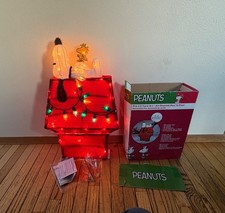 RARE 3D Lighted Snoopy & Woodstock Sitting on Dog House 26