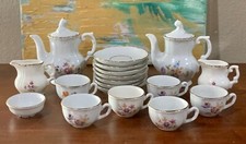 Vintage German Democratic Republic Kahla Porcelain Tea Set 18 Pieces Fairycore picture