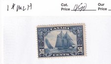 CANADA # 158 MLH 50cents BLUENOSE CAT VALUE $450 BUY NOW FOR ONLY 20% picture