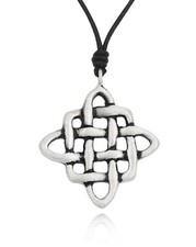 Stunning Celtic Knot Silver Pewter Charm Necklace Pendant Jewelry picture