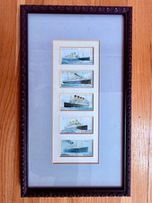 Antique Wills's Cigarettes Ocean Liner Card Collection Framed picture