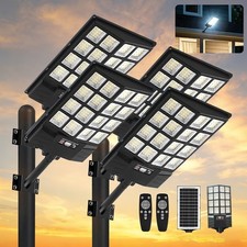 4 Pack Solar Street Lights Motion Sensor Remote Daylight White Waterproof picture