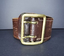 Vintage Soviet Russian Military Officer s Brown Leather  Belt USSR picture
