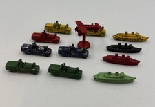 12 PCs. 1920's Cracker Jack Metal Toy/Charm/Prize Lot Boat/Car/Plane As Shown picture