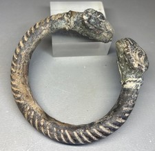 Ancient parthian bronze bracelet with zoomorphic terminals picture
