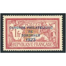 FRANCE N°182 CONGRÈS DE BORDEAUX REGOMMÉ STAMP CONSIDERED WITHOUT GUM, YEAR 1923 picture