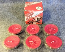 Vintage 1979 Colonial Candle Hollyberry Floaters Set of 6 Christmas Candles Box picture