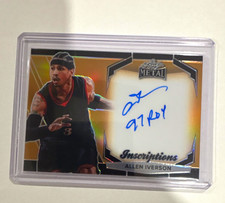 Leaf 2024 Metal Heroes Inscriptions Allen Iverson Black Prismatic Auto /100 picture