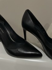 Black Leather Stuart Weitzman pumps Heels picture