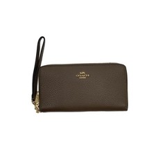 Used COACH◆Long Zip Around Wallet/Detachable Card Case/Leather/BRW/CBZ98 picture