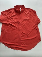 Athleta 1X Coral Long Sleeve Tunic Top Hidden Placket Hi Low Travel Stretch picture