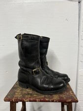 Vintage 1970s Knapp Engineer Steel Toe Leather Biker Boots - Size 9E picture