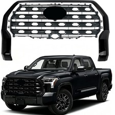 Fits 2022-2025 2026 Toyota Tundra Front Upper Grille w/Trim Gloss Black Platinum picture