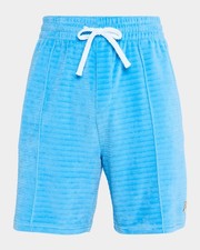 CasaBlanca Men's Velour Pintuck-Pleated Drawstring Shorts picture