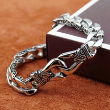 Mens Heavy Sturdy Stainless Steel Curb Cuban Chain Bangle Bracelet Wristband US picture