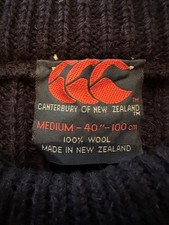 Vintage Canterbury of New Zealand Men's Heavy Wool Navy Sweater picture