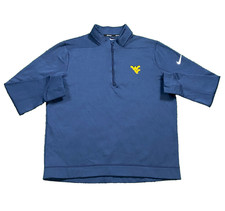 Nike West Virginia Mountaineers 1/4 Zip Pullover Jacket Navy Blue WVU Mens Large picture