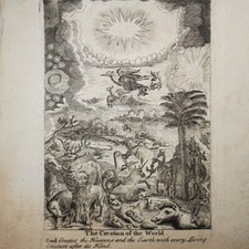 1705–1712 Blome Royaumont Bible Engraving Creation of the World, Jan Kip Genesis picture