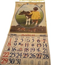 1936 Wall Calendar Advertising American Stores Co.  picture