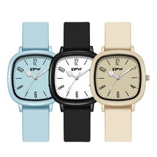 Unisex Teen Silicone Strap Cushion Case Quartz Sport Wrist Watches Light Weight picture