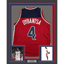 Framed Facsimile Autographed AJ Dybantsa 35x39 Washington Red Jersey picture