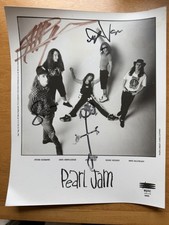 Pearl Jam Autographed Original 8x10 Black & White Photo Epic Records Promo picture