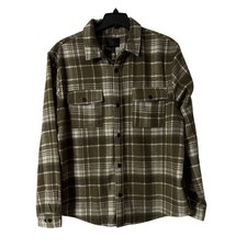 NWT Magaschoni Mens Long Sleeve Wool Blend Heavy Plaid Button Shirt Size 2XL picture