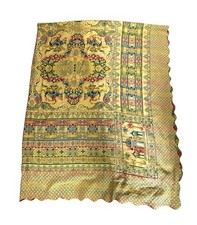 Vintage Italian Marocco Woven Tapestry Bedspread Coverlet 100x80 Made in Italy picture