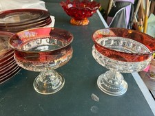 Vintage King Crown Ruby Flashed - Entire set of 8 picture
