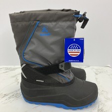 NEW Kamik Waterbug Snow Boots Big Kids Size 4 Gray Blue Removable Liner #P7748 picture