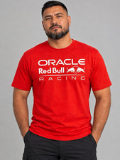 Castore Oracle Red Bull Racing Large Front Logo Red Cotton Crew T-Shirt Sz S picture