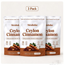 3Pack Metabolae Ceylon Cinnamon 7200mg Equivalent with MCT Oil 30 softgels picture