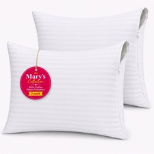 100% Egyptian Cotton Pillow Protectors with Zipper 2/4 Pack Standard Queen King picture