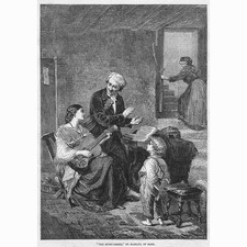CESARE MARIANI The Music Lesson - Antique Print 1863 picture