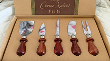 Williams-Sonoma Italian Cheese Knives 5pc Set Wood Handles Made in Italy Box picture