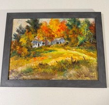 Stephen J Belaski Vermont Fall Farm Landscape Original Oil Painting Signed picture