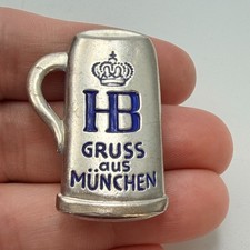 Hofbrauhaus Munchen Lapel Pin Beer Stein Gruss aus Munchen München HB Vintage picture