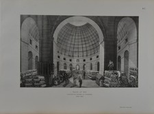 Antique Paris France Art Print Wheat Market French Expo 1900 Original Historic picture