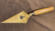 Vintage Masonic Freemason's Trowel Wood Handle Letter Opener picture
