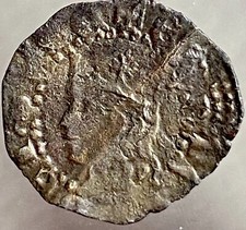 Very Rare Medieval Coin 1400-1406 Kingdom Of Castile And Leon Henry III Denier picture