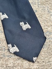 Chipp Chippmunk blue West Highland Terrier Westie embroidered critter necktie picture