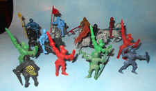 Vintage 1950s Lido Plastic Medieval Knights, Horses and Weapons picture
