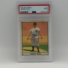 1941 Play Ball Jimmie Foxx #13 PSA 2 Boston Red Sox MLB HOF Card Vintage picture